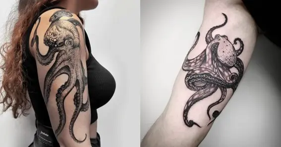 blackwork octopus tattoo