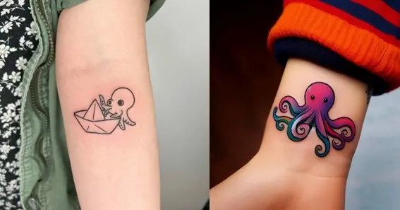 cartoon or anime octopus tattoo