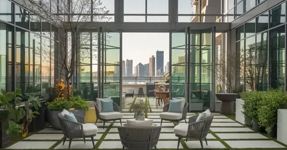 outdoor space for a high rise apartment